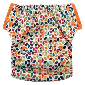 Hybrid Cloth Diaper - Reusable Training Pants, Swim Diaper, Special Needs Briefs, Fits From Baby Up To 10 Years (Size 3, Mosaic)