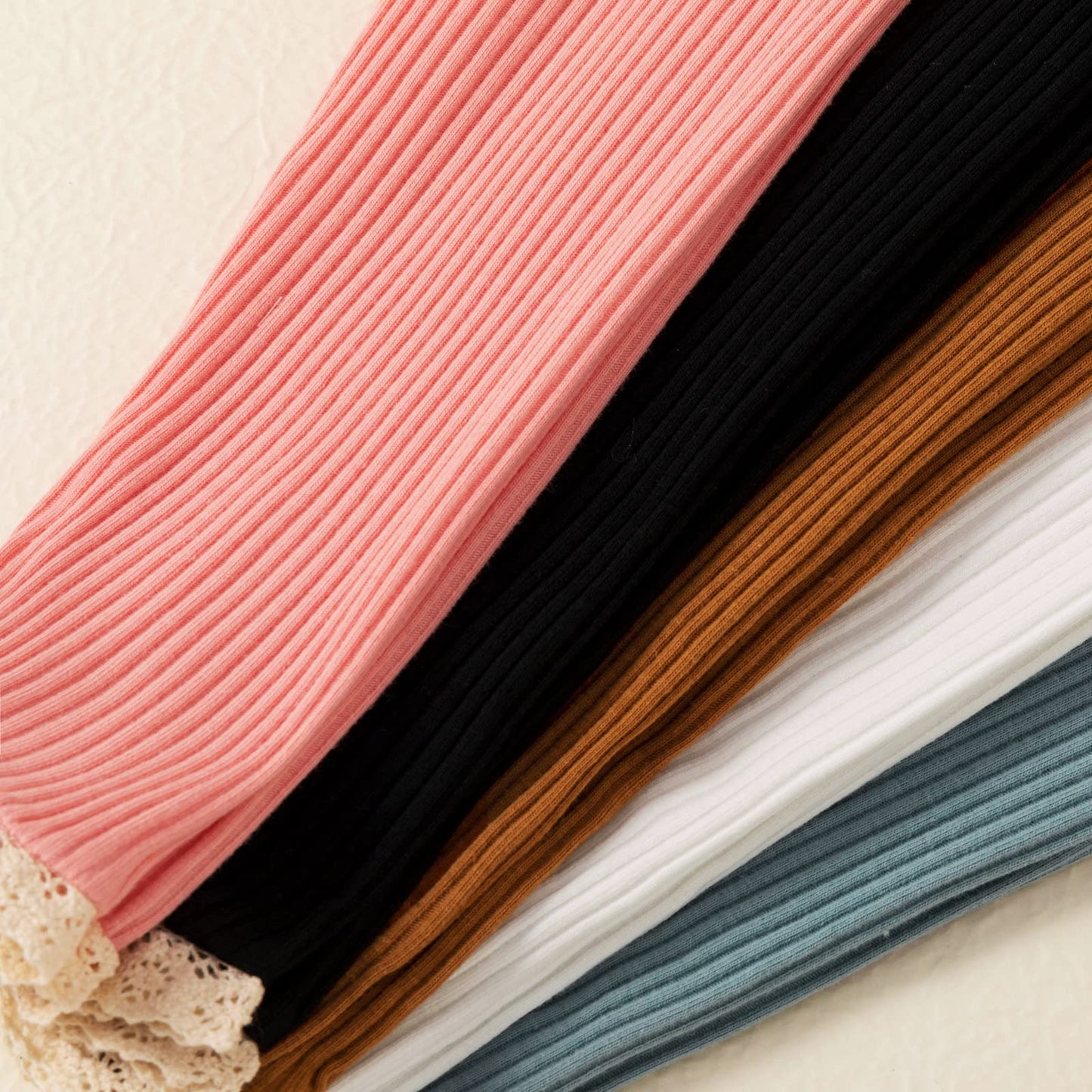 Unikaka Toddler Baby Girl 0-36 Months 5-Pack Pants In Grey White Black Orange And Pink