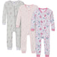 Gerber Baby-Girls 3-Pack Snug Fit Footless One-Piece Cotton Pajamas, Woodland Floral, 2T