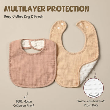 Poikshark Muslin Baby Bibs For Unisex Boys Girls, Soft Cotton Baby Drool Bibs, Drooling And Teething Bibs For Infant, Newborn