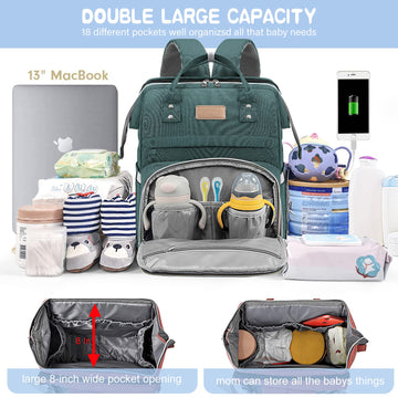 Lexiroman Diaper Bag Backpack, Multifunction Travel Back Pack Maternity Baby Changing Bags, Large Capacity, Waterproof And Styli
