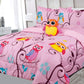 Sapphire Home 8 Piece Owl Bedding Set For Girls, Kids Bed In A Bag, Comforter Set With Bed Sheets, Pillow Case, Toy Pillow, Todd