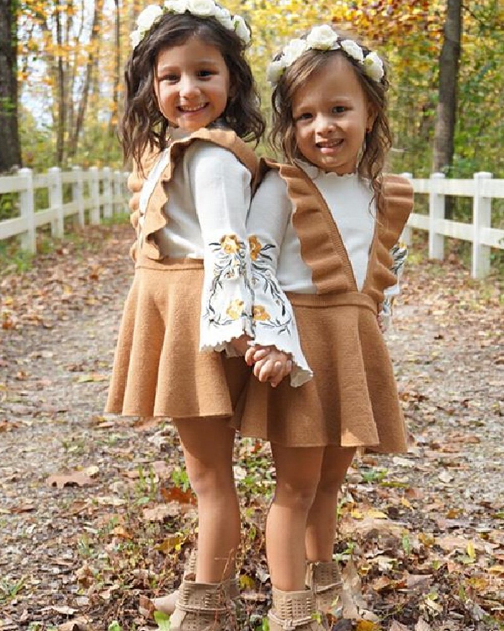 Zaxarra Toddler Kids Baby Girls Braces Tutu Skirt Dress Outfit Clothes (Brown, 4-5 T)