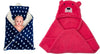 CTMKIDS Baby Wrap with Cushion Cap for Kids 74x84 cm  Navy Blue & Baby Hooded Cum Wrap Blanket for Kids 92x66 cm  Carrot