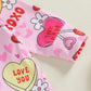Lamuusaa Newborn Baby Girl Valentines Day Outfit Heart Long Sleeve Romper Zipper Bodysuit Jumpsuit With Headband (Pink, 3-6 Mont