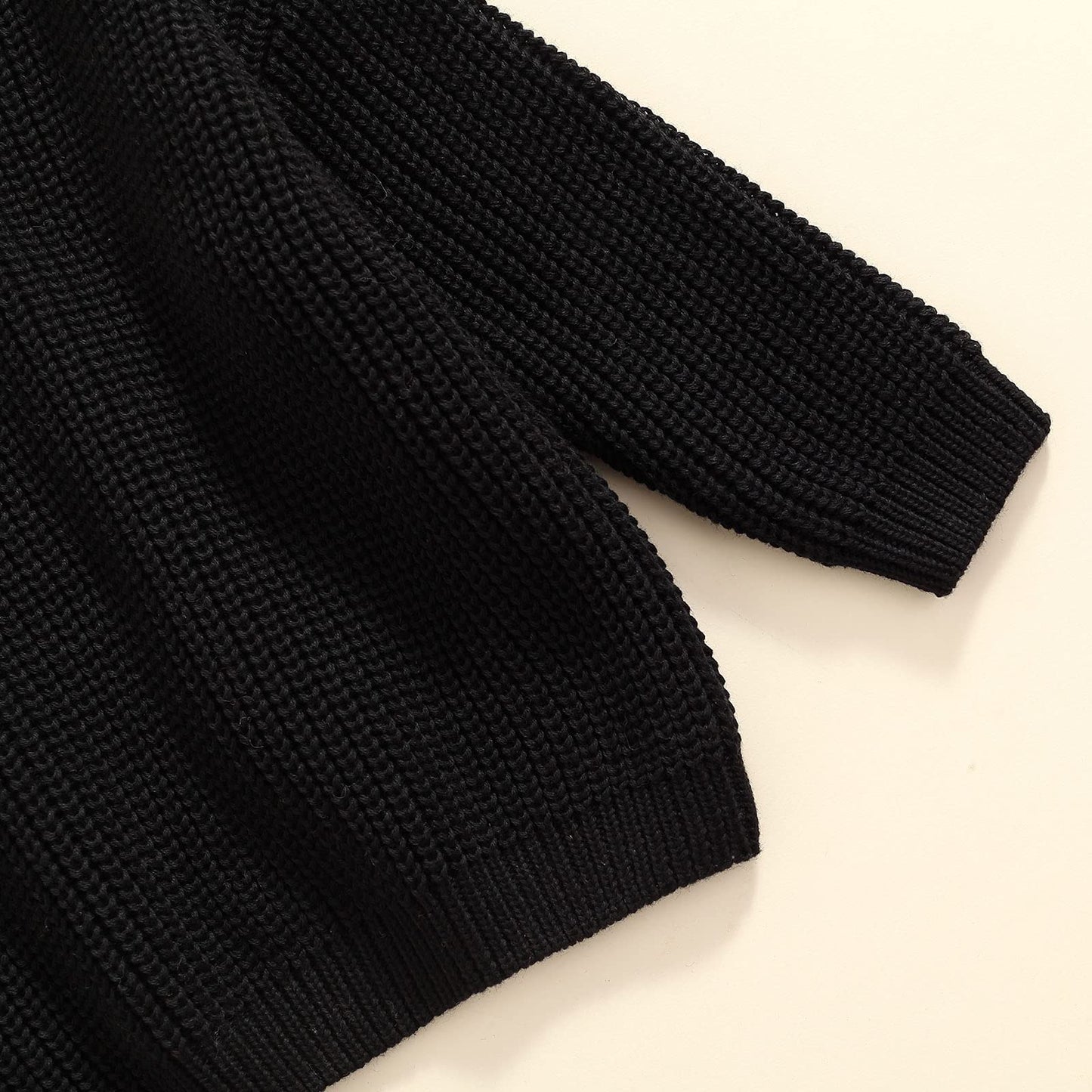Baby Girl Boy Knit Sweater Blouse Pullover Sweatshirt Warm Crewneck Long Sleeve Tops For Infant Toddler (A-Black, 3-6 Months)
