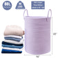 Mojoscend 80L Extra Large Purple Hamper Laundry Basket For Nursery Kids16Dx22H Inches Tall Lavender Blanket Basket For Girls Cot