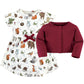 Touched By Nature Baby Girl'S Organic Cotton Dress And Cardigan, Woodland Alphabet, 18-24 Months