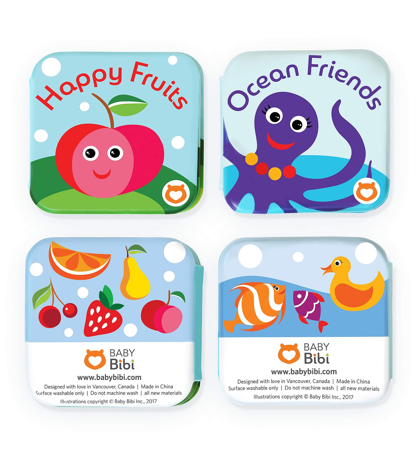 Floating Baby Bath Books - Bath Books for Babies, Infants - Waterproof, Mold-Free Bath Toys for Learning & Early Education (Set