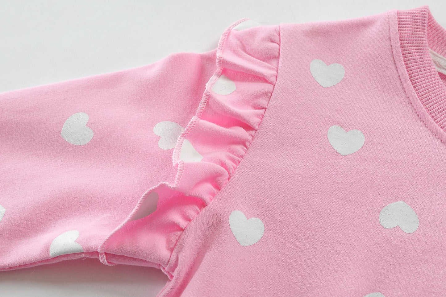 Little Girls Pink Love Heart Shirts Toddler Long Sleeve Sweatshirts Valentines Day Pullover Active Tops 5T