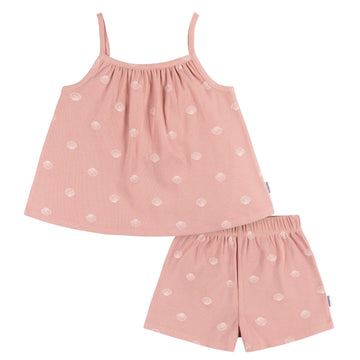 Gerber Baby Girls Toddler Sleeveless Tank Top and Shorts Set, Seashells, 12 Months