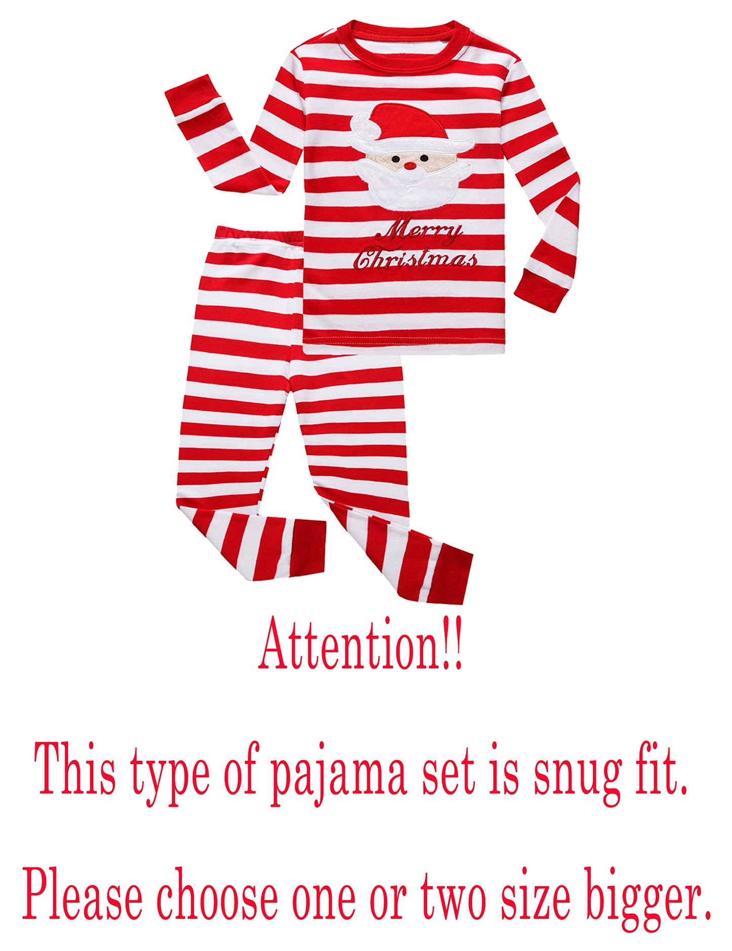Family Feeling Baby Boys Girls ' Santa Claus Christmas Cotton Long Sleeve Pajamas Sets Pjs 12-18 Months