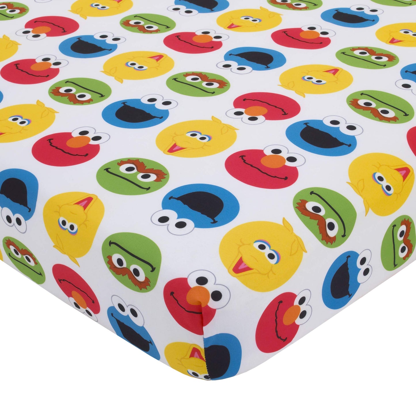 Sesame Street Best Friends Blue, Red, Yellow 4 Piece Toddler Bed Set - Comforter, Fitted Bottom Sheet, Flat Top Sheet, Reversibl
