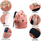Axone 3 In 1 Baby Diaper Bag Backpack Unisex Travel Nappy For Boys & Girls Waterproof Stroller Straps Large Capacity Pink