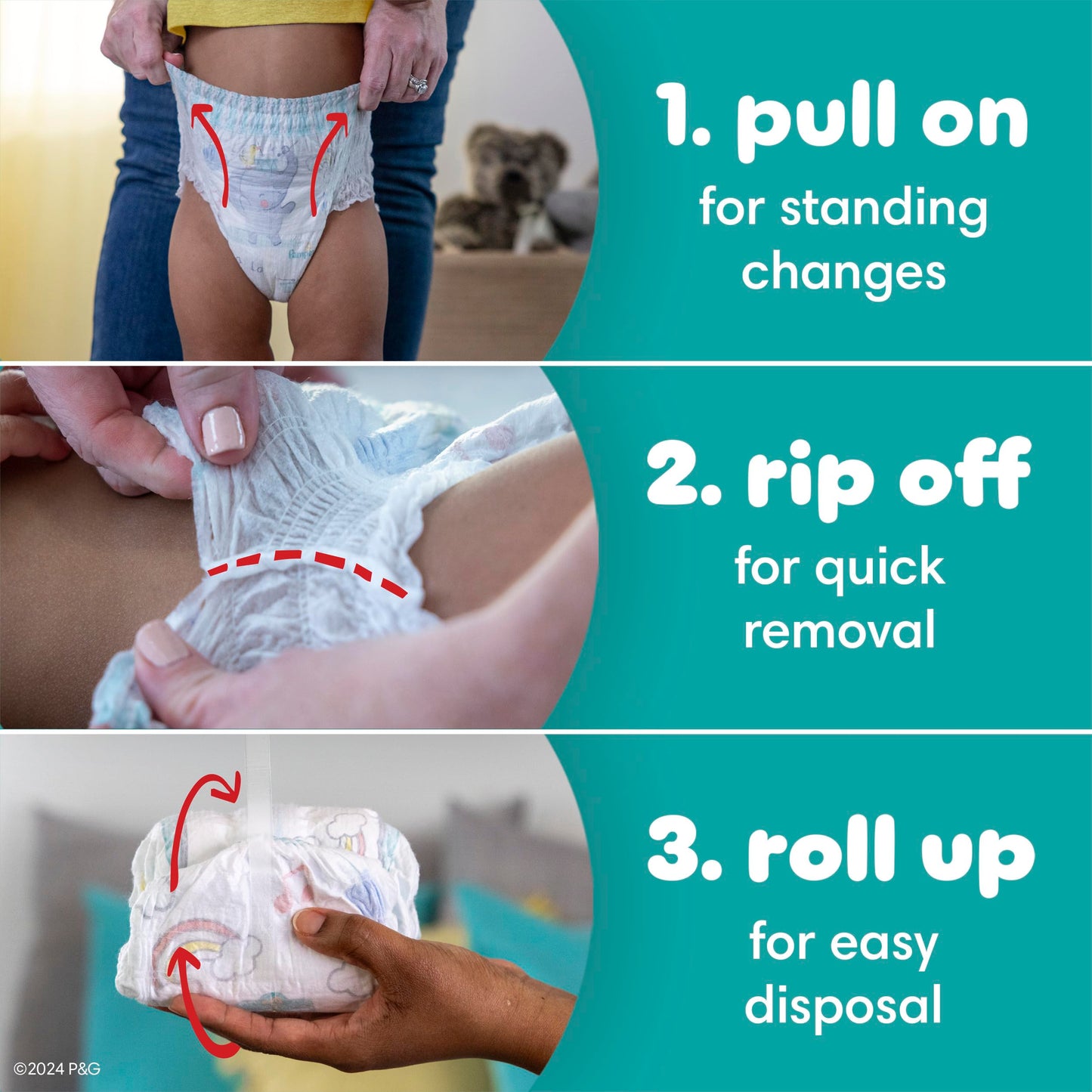 Pampers Diapers - Swaddlers 360 - Size 4, 132 Count, For Up To 100% Leakproof Premium Skin Protection