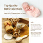 New Born Baby Gift Basket, Baby Boys Girls Shower Gifts With Wooden Lion Rattle, 6Pcs New Born Essentials Bath Set With Baby Bru