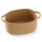 Happyiren Cute Woven Gift Basket with Handle - Brown Storage Basket Empty, Gift Baskets for Christmas Thanksgiving Birthday Baby