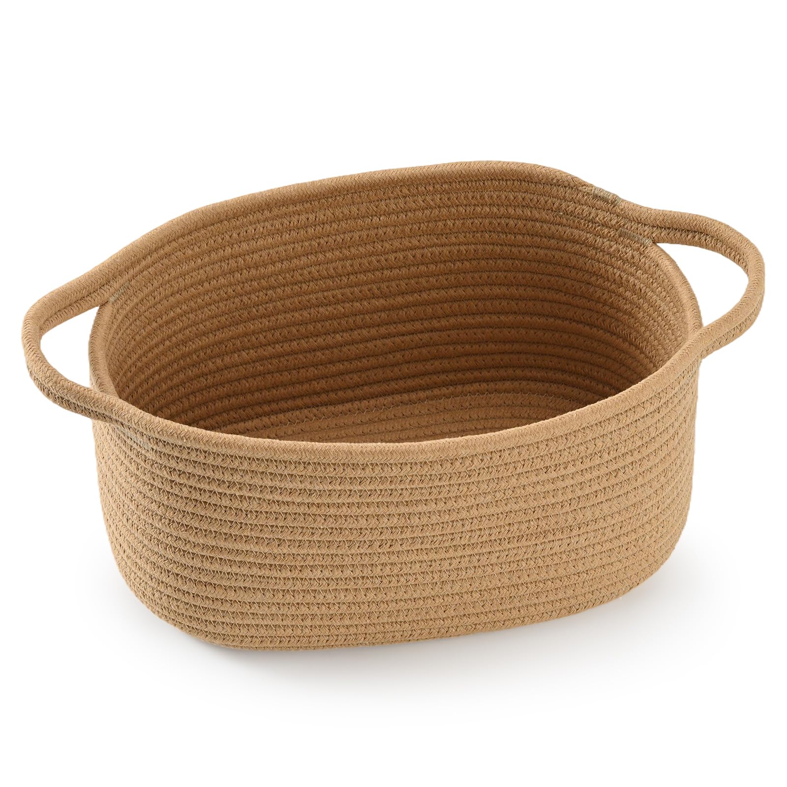 Happyiren Cute Woven Gift Basket with Handle - Brown Storage Basket Empty, Gift Baskets for Christmas Thanksgiving Birthday Baby