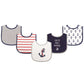 Luvable Friends Unisex Baby Cotton Terry Drooler Bibs With Peva Back, Boy Nautical, One Size