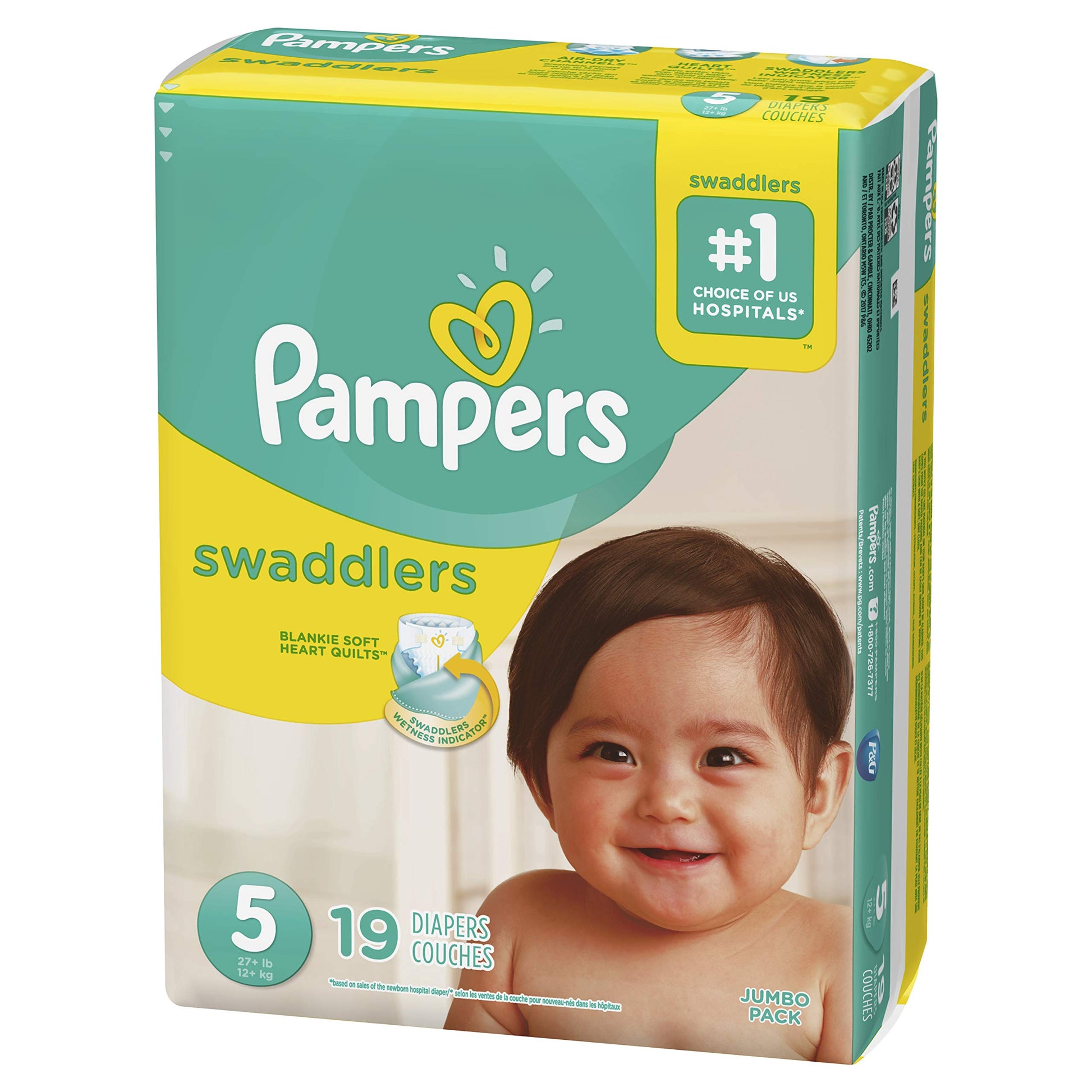 Pampers Pampers Swaddlers Diapers Size 5, 19 Count (Pack of 4)