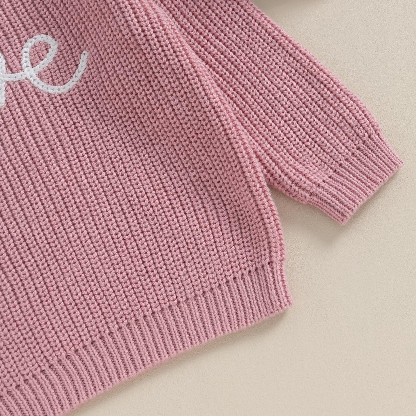 Baby Girl Valentines Day Outfit Love Heart Sweet Long Sleeve Sweater Tshirt Crewneck Tops Fall Winter Clothes (C-Red, 3-6 Months