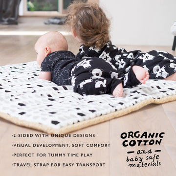 Wee Gallery Explore Play Mat For Babies - Reversible Floor Mat For Tummy Time Made With Sustainable Materials - Padded Activity