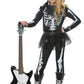 California Costumes Skeleton Rocker Girls Costume, Black/White, Large