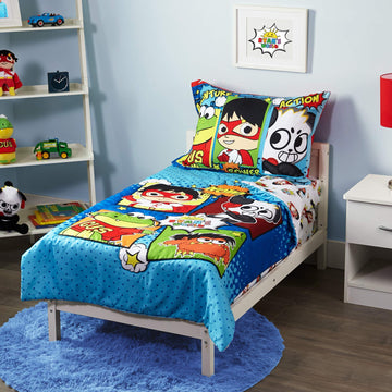 Ryans World Ryans World 4Piece Toddler Bedding Set, Multicolor
