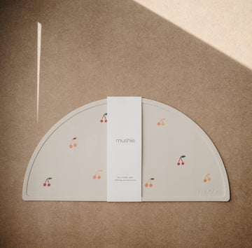 Mushie Silicone Placemat For Kids | Bpa-Free Non-Slip Design (Cherries)