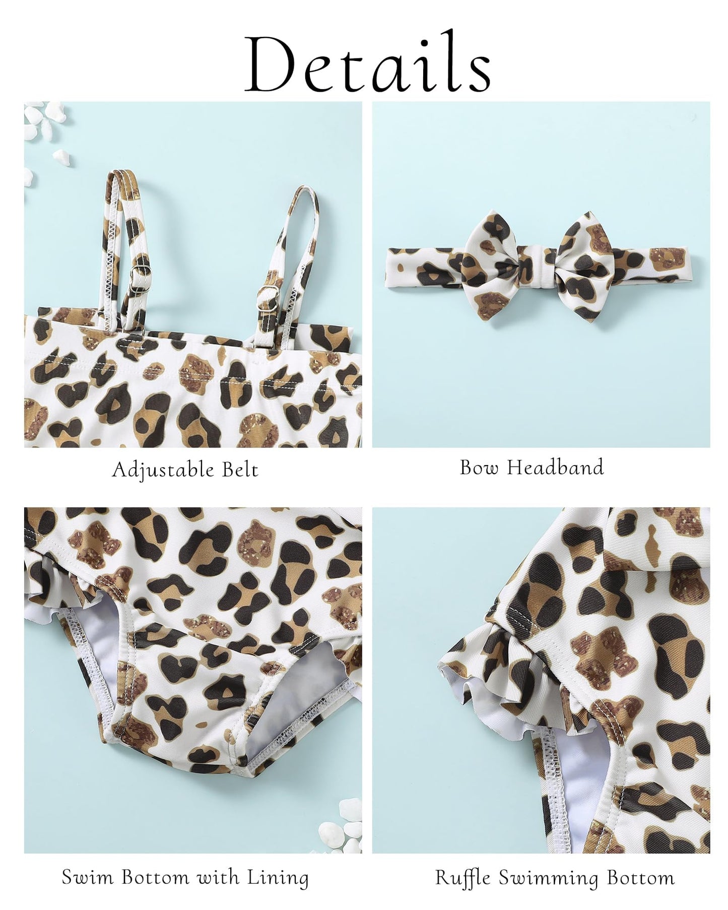 Mioglrie Baby Swimsuit Girl Infant 12-18 Month Bathing Suits Newborn Girls Summer Beach Swimwear Leopard Print Toddler One Piece