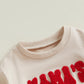 Eadrioss Newborn Baby Boy Girl Valentine Outfit - Mommy'S/Daddy'S Bubble Romper Sweatshirt - Infant Valentine Clothes (Apricot,