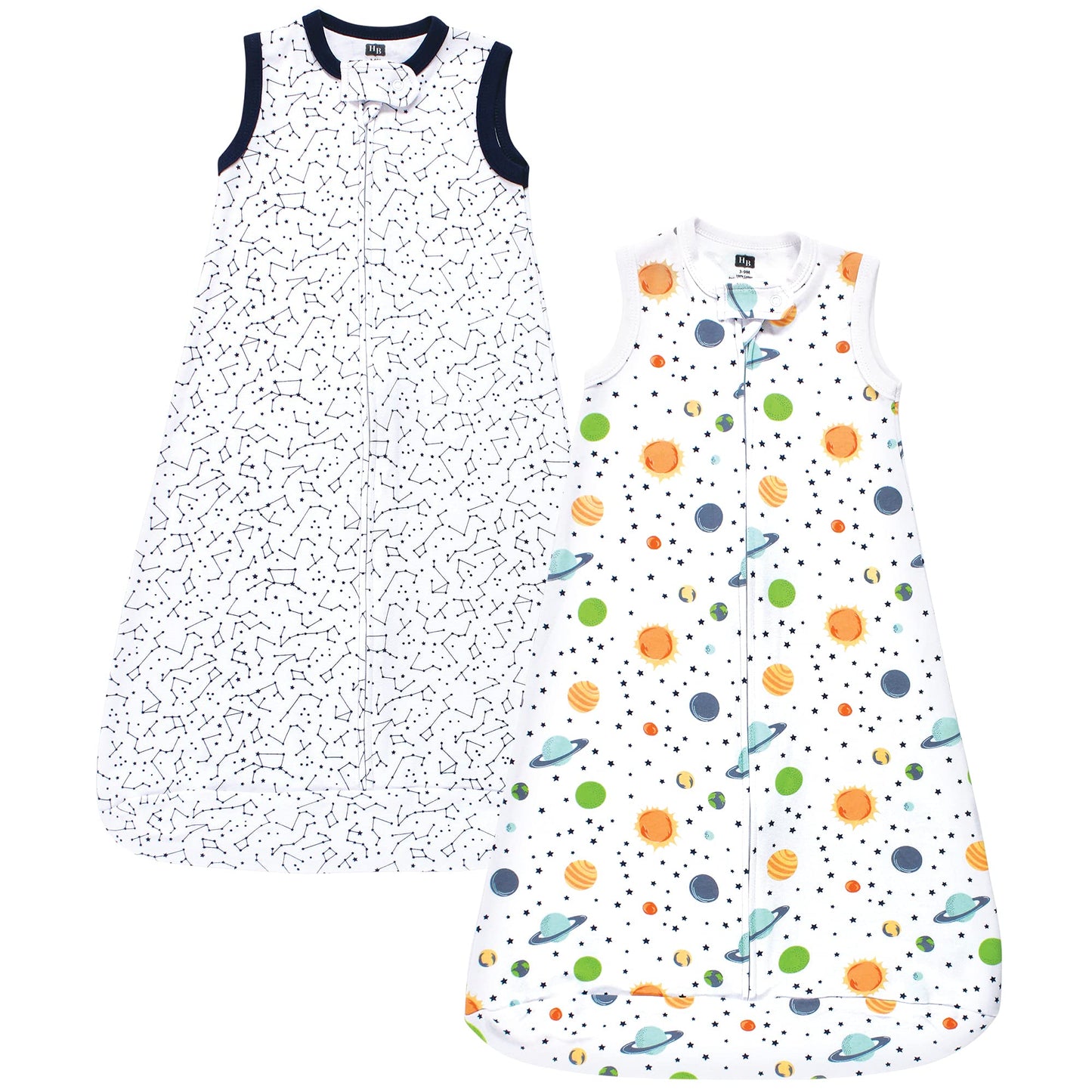 Hudson Baby Unisex Baby Interlock Cotton Sleeveless Sleeping Bag, Space, 12-18 Months