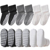 Lanleo Baby Girls Boys Non Slip Socks With Grips Toddler Kids Unisex Warm Thick Cotton Ankle Crew Socks With Grippers 2 Black 2