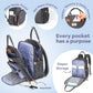 Ruvalino Diaper Bag Backpack - Multifunction Waterproof Travel Backpack, Baby Bag With Changing Pad & Stroller D-Ring & Pacifier