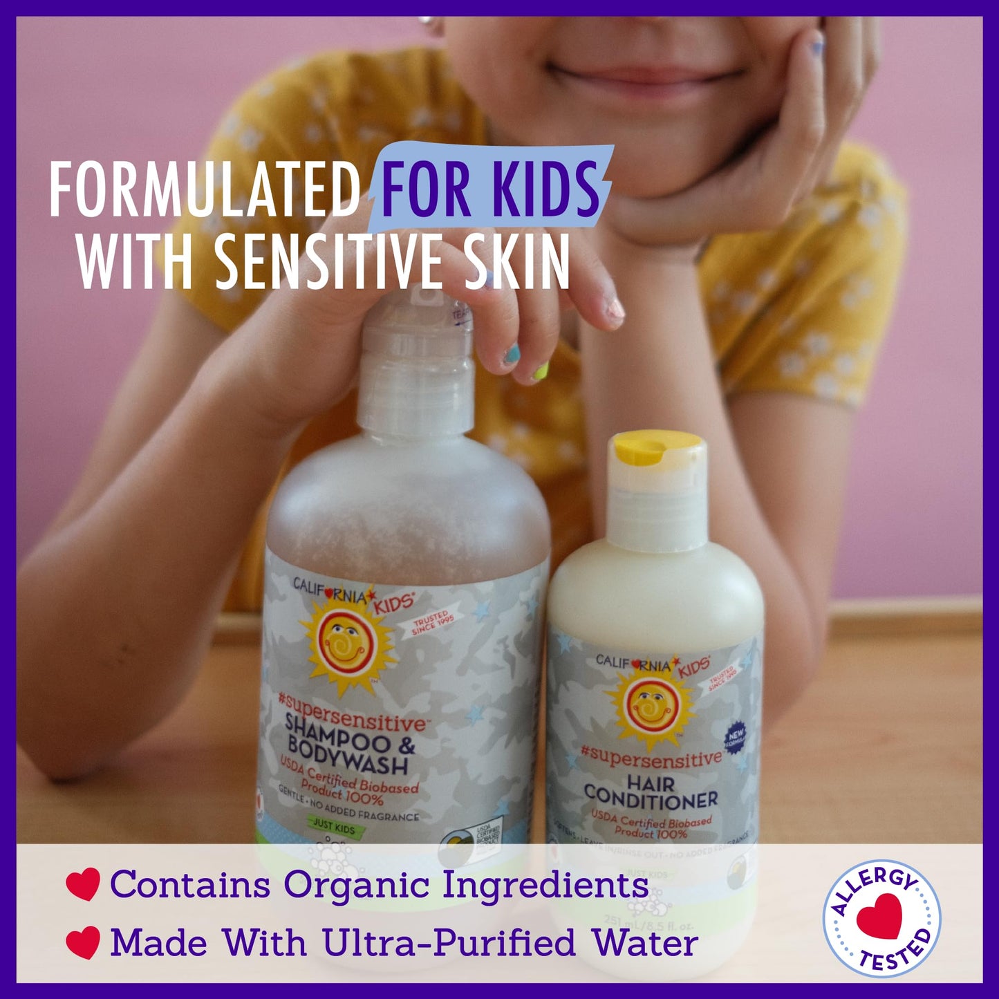 California Kids Super Sensitive Unscented Shampoo And Bodywash | 100% Plant-Based | Gentle Skincare For Kids | Fragrance Free Sh