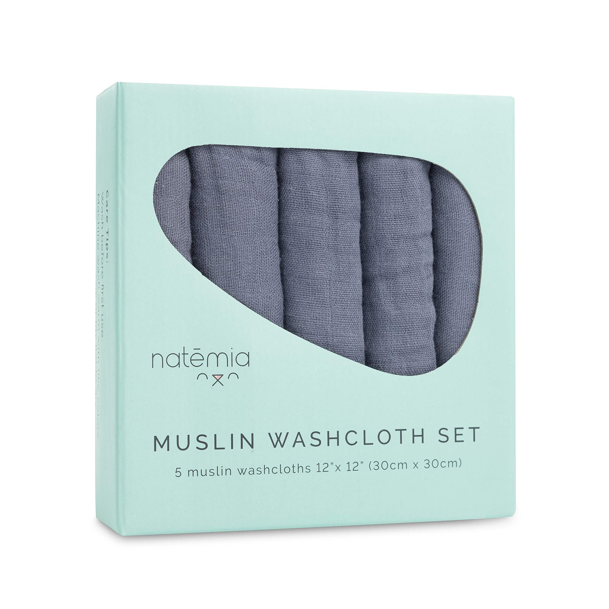 Natemia Muslin Baby Washcloths For Newborn - Premium Wash Cloths For Babies, Super Absorbent And Ultra Soft Rayon Made From Bamb