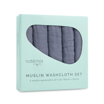 Natemia Muslin Baby Washcloths For Newborn - Premium Wash Cloths For Babies, Super Absorbent And Ultra Soft Rayon Made From Bamb