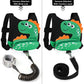 Accmor Toddler Harness Leash + Anti Lost Wrist Link, Cute Dinosaur Kids Leash Walking Harness, Baby Leashes For Toddlers, Child