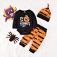 Unutiylo Newborn Baby Boy Clothes My First Halloween Pumpkin Boudsuit Romper Black Stripes Long Sleeve Pants Hat 3Pcs Outfits Se