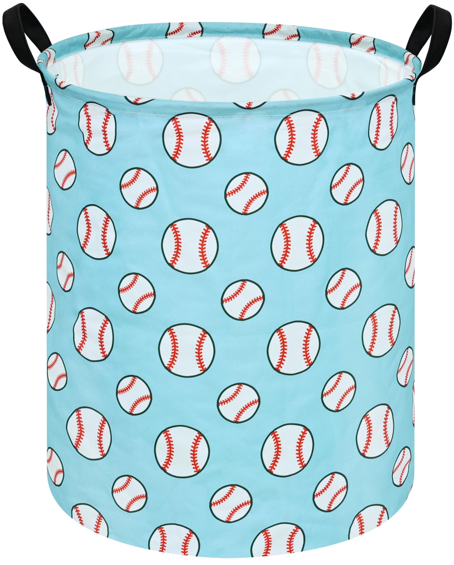 ACMUUNI 19.7 Round Kids Laundry Basket Gift Basket Storage Laundry Hamper Laundry Basket Baby Toys Nursery Bin with Handles,Stor