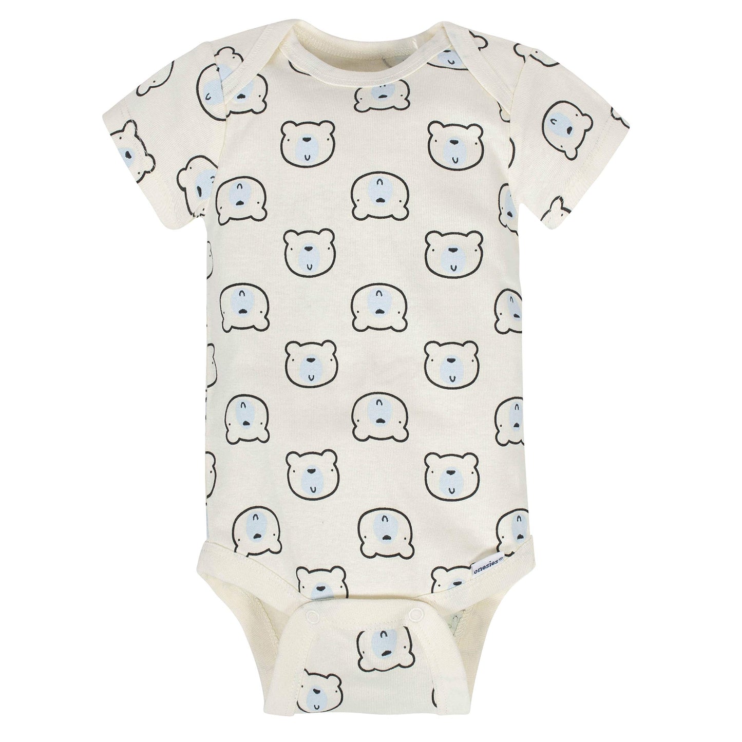 Gerber Baby 8-Pack Short Sleeve Onesies Bodysuits, Bear, 0-3 Months