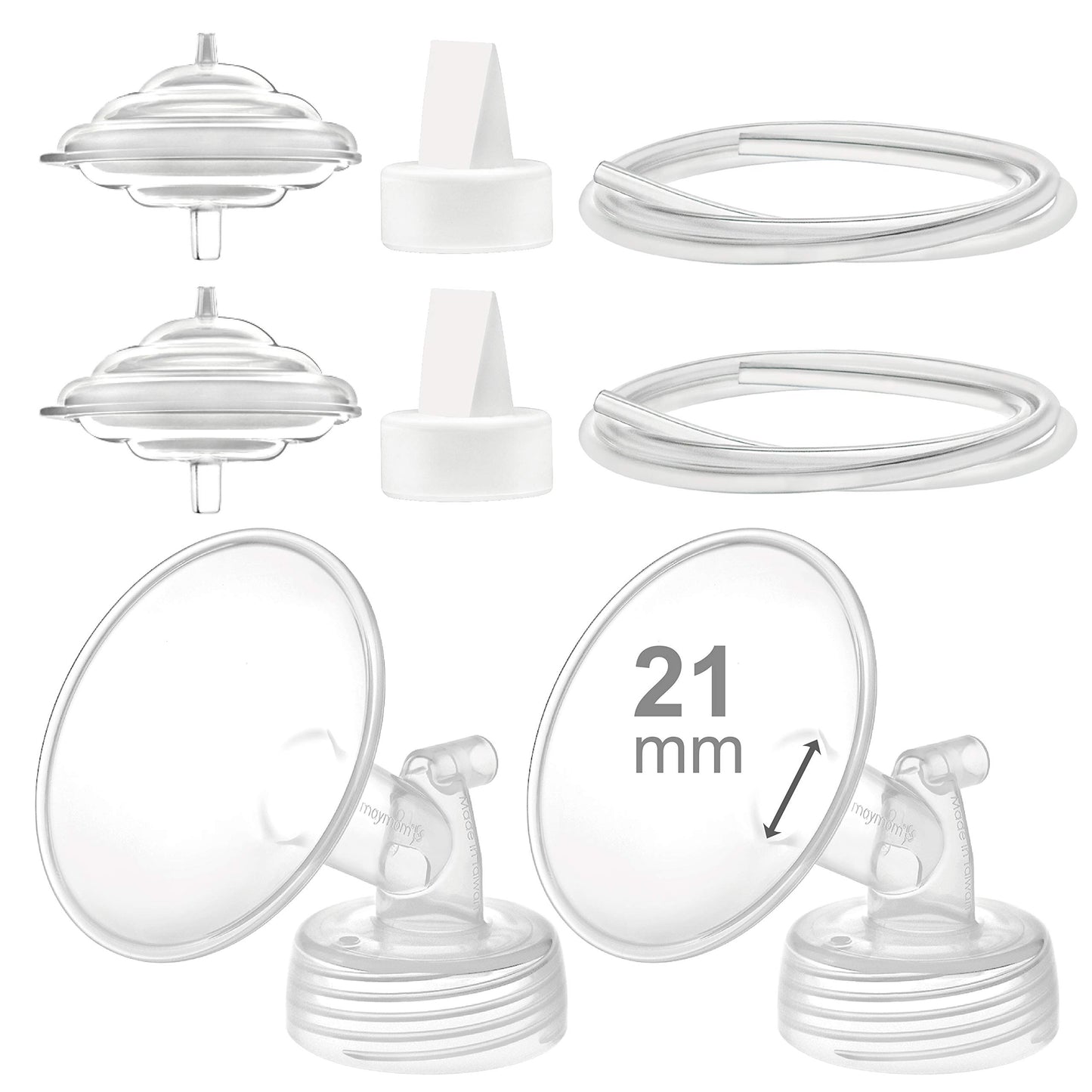 Maymom Pump Parts Compatible With Spectra S2 Spectra S1 Spectra 9 Plus Breastpump, Flange (21Mm) Valve Tubing Backflow Protector