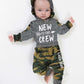 Fommy Baby Boy Clothes 3-6 Months Baby Boy Clothes New To The Crew Letter Print Hoodies+Camouflage Long Pants Camo 2Pcs Outfits