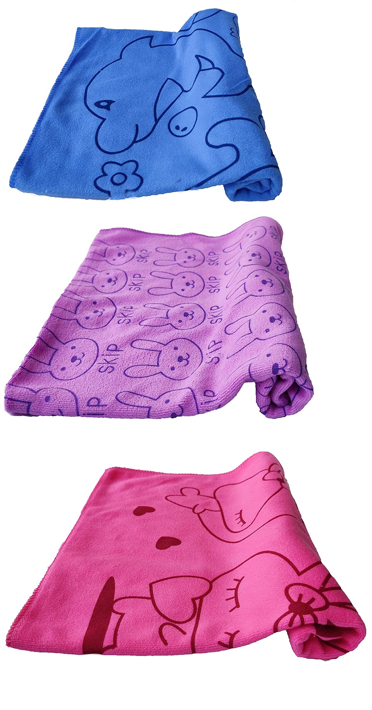 TERI BERI Soft Cotton Baby Bath Towel for Infants/New Born/Babies  Pack of 3 (Colours and Prints Vary)