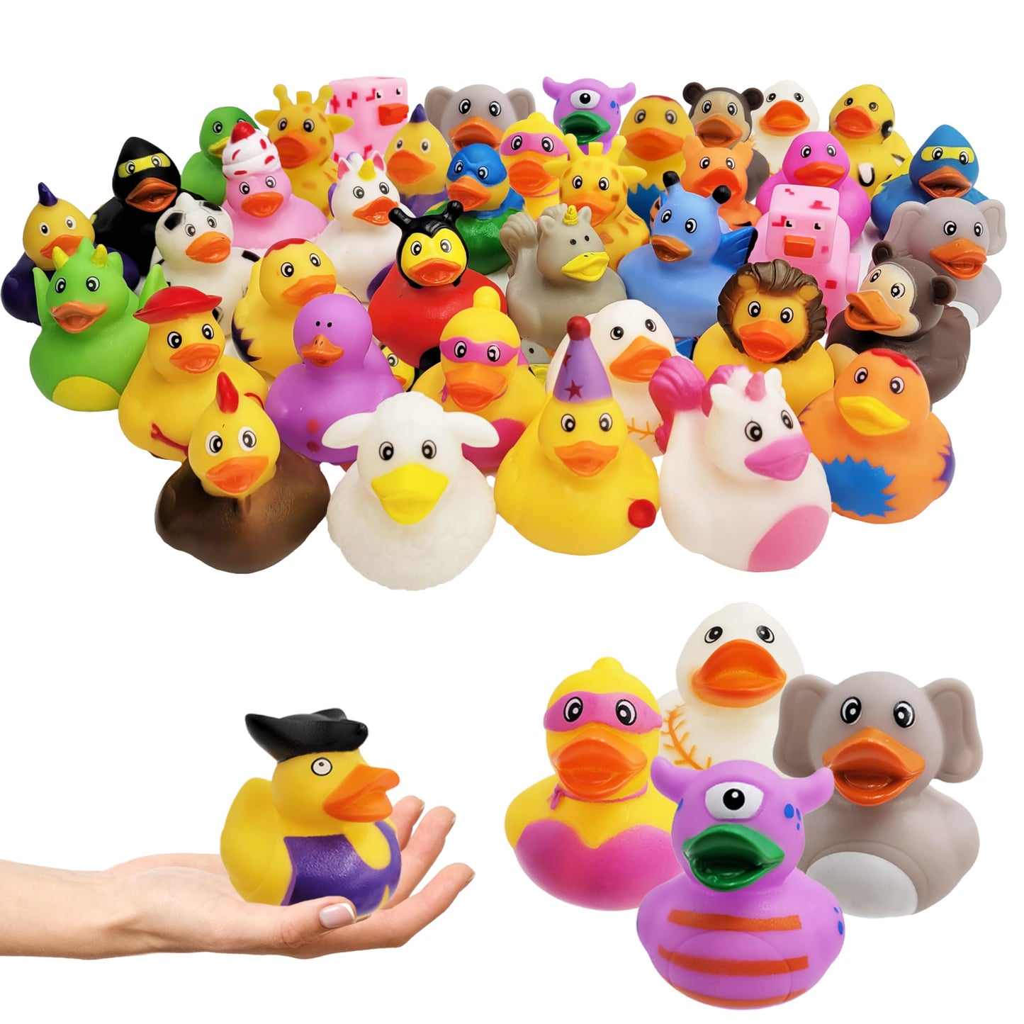 Assortment Rubber Duck Toy Duckies for Kids, Bath Birthday Gifts Baby Showers Classroom Incentives, Summer Beach and Pool Activi