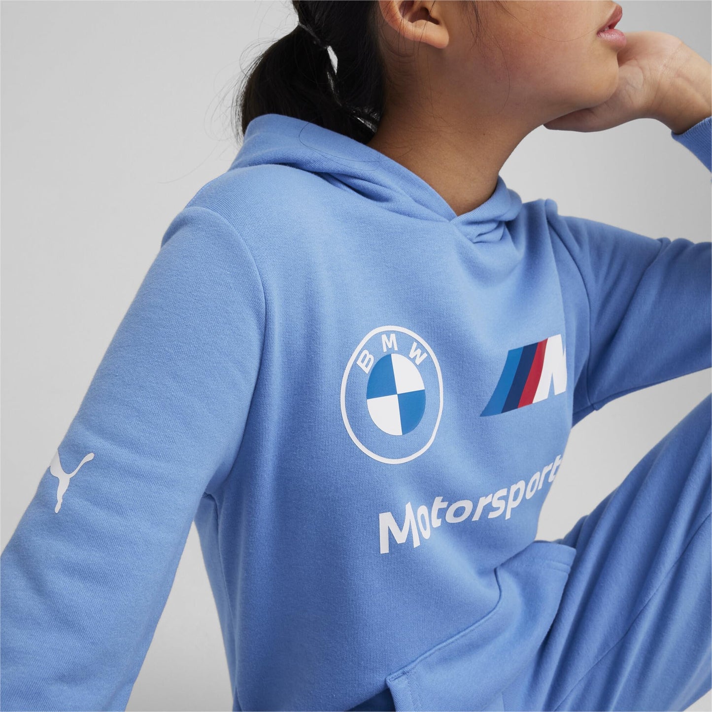 Puma Kid'S Standard Bmw M Motorsport Essentials Hoodie, Blue Skies, 6