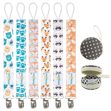 Babygoal Pacifier Clips, 6 Pack Pacifier Holder For Boys And Girls Fits Most Pacifier Styles &Teething Toys Pacifier Clips For B
