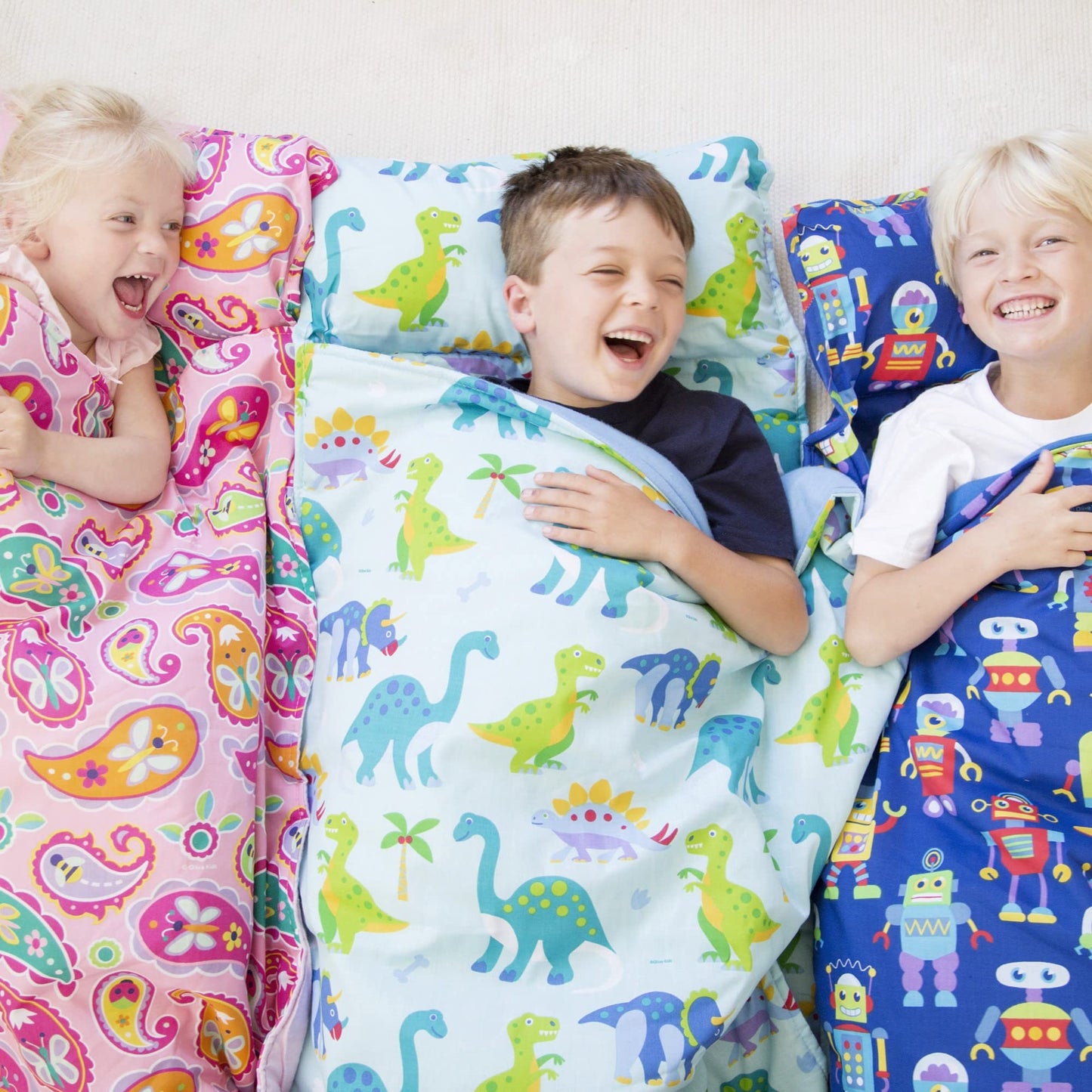 Wildkin Kids Original Nap Mat - Cozy Kids Sleep Mat with Pillow, Ideal for School & Travel - Camo Green