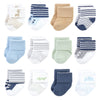 Luvable Friends Unisex Baby Newborn And Baby Terry Socks, Safari, 6-12 Months