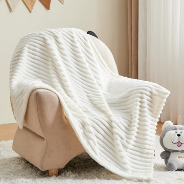 Bedelite Baby Blankets For Boys Girls - 3D Ribbed Jacquard Cute Fuzzy Fleece Blanket, Warm And Breathable Soft Cozy Infant Toddl